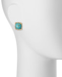 Signature Turquoise & Diamond Button Earrings