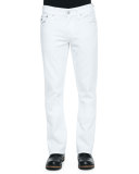 Ricky Five-Pocket Slim-Fit Jeans, White