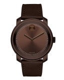 42.5mm Bold Watch with Leather Strap, Chocolate