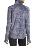Novelty Osito Fleece Sport Jacket, Indigo Blue Marble
