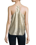 Kristin Metallic Ruffle Top