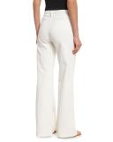 Le Capri Lace-Up Wide-Leg Jeans, Parchment