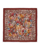 Rose Sauvage Berbère Cashmere-Silk Shawl, Red Pattern