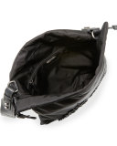 Small Beaded Nylon Drawstring Pouch, Black (Nero) 