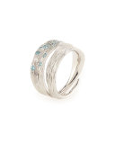 Pavé Sky Blue Topaz & Diamond Ring, Size 7