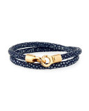 Men's Stingray Wrap Bracelet, Navy/Gold