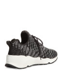 Magma Python-Print Fabric Sneaker, Black/Gray