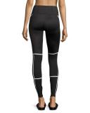 PWRSHAPE High-Waist Performance Tights, Black/White