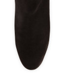 Idalia Fringe Suede Over-the-Knee Boot, Black