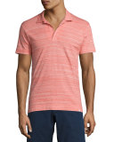 Felix Fine-Stripe Space-Dye Polo Shirt, Red