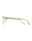 Oslo Square Semi-Rimless Fashion Glasses, Gold