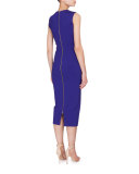 Sleeveless V-Neck Midi Dress, Cobalt Blue