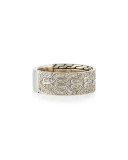 Men's Classic Chain Silver & Diamond Band Ring