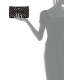 Tessuto Vela Grommet Wristlet Bag, Black (Nero)