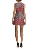 Sleeveless Geometric-Print Sheath Dress, Poppy