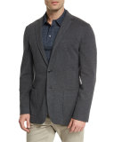 Double-Knit Two-Button Blazer