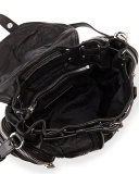 Mini Marti Leather Backpack, Black/Nickel