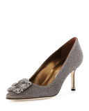 Hangisi Glitter Fabric 70mm Pump, Bronze