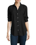 Grayson Brushed Italian Twill Shirt, Black