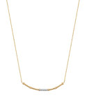 Slim Bamboo 18k Gold & Diamond Necklace