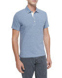 Pensacola Mini-Stripe Polo Shirt, Blue