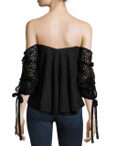 Gabriella Off-The-Shoulder Lace Bustier Top