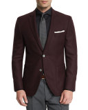 Janson Textured Two-Button Sport Coat, Cranberry