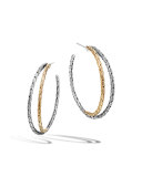 18K & Sterling Silver Chain Double-Hoop Earrings
