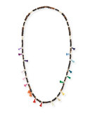 Salma Beaded Tassel Necklace, 42"