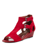 Eden Dual-Buckle Wedge Sandal