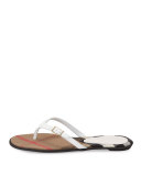 Meadow Leather Thong Sandal, Optic White