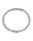 Petite Pavé ID Bracelet with Black Diamonds