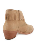 Makena Suede Fringe Bootie, Buff