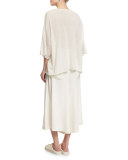 Satin Wide-Leg Culottes, Ivory