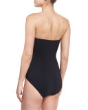 Origami Bandeau One-Piece Swimsuit, Black