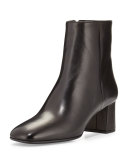 Square-Toe Ankle Boot, Nero