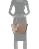 lily avenue small patent tote bag, porcini/rose taupe