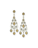 Hebe Carved 18K Chandelier Earrings