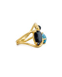 18K Rock Candy Squiggle Ring in Midnight Rain, Size 7