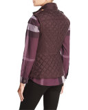 Tindale Quilted Zip-Front Vest, Dark Elderberry