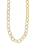 18k Gold Fluted Oval-Link Necklace, 39"