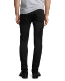 Skinny Moto Denim Jeans, Black