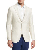 WOOL Two-Button Sport Coat, Ivory