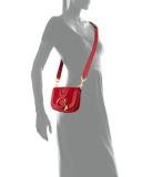 Hana Small Ring Saddle Bag, Red Velvet