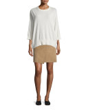 Crewneck Bracelet-Sleeve Cashmere Sweater