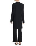 Dala Wide-Leg Pull-On Pants, Navy