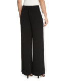 Contrast Side-Stripe Wide-Leg Pants