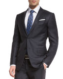 Graffiato Trofeo Wool Two-Piece Suit, Charcoal