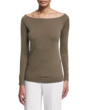 Ebliss Refine Wool Wide-Neck Sweater