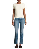 Short-Sleeve Stretch Terry Tee, Ivory